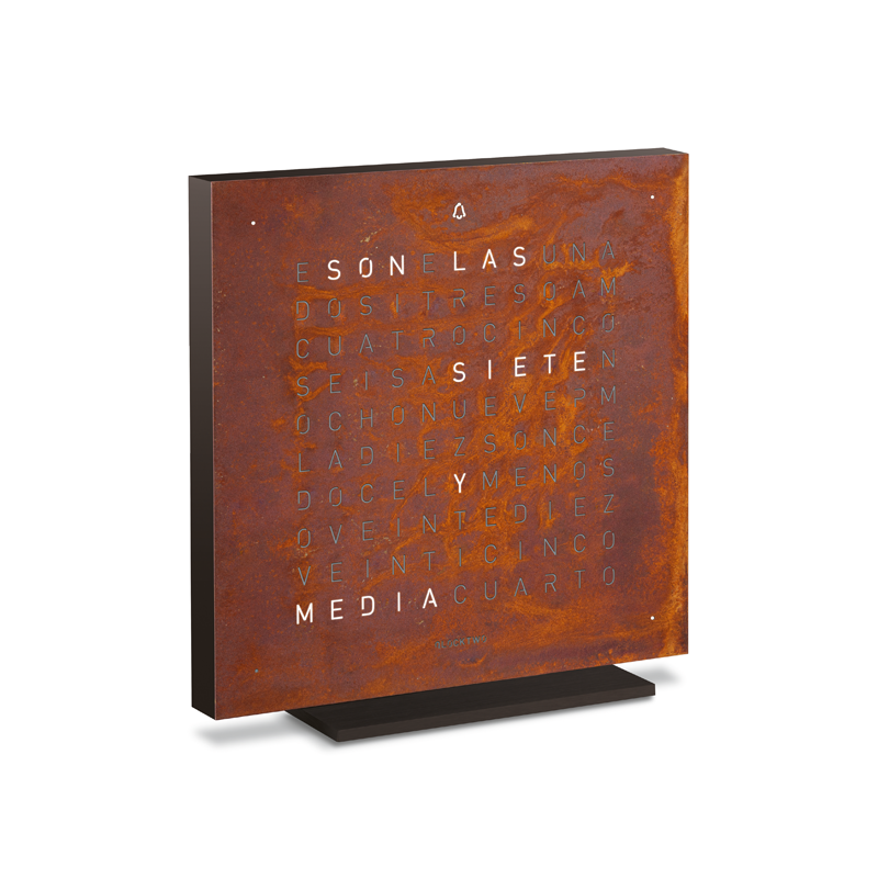 QLOCKTWO TOUCH "BLACK METAL RUST" - Time to Shine