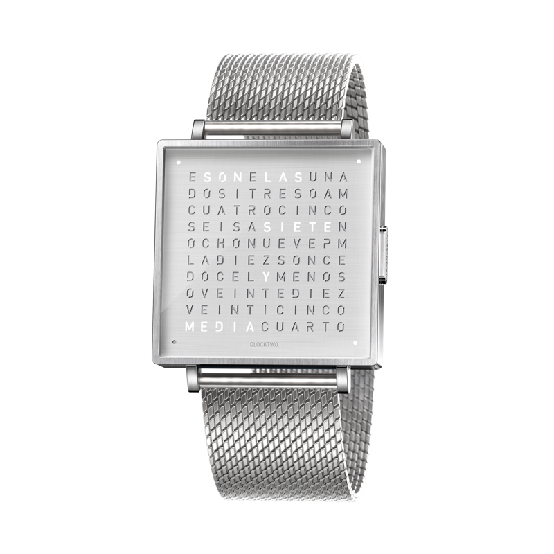 QLOCKTWO W39 "FINE STEEL MILANAISE MESH BRACELET" - Time to Shine