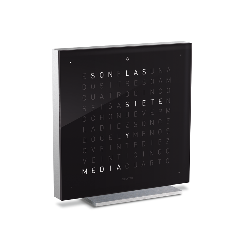 QLOCKTWO TOUCH "SILVER BODY BLACK ICE TEA"