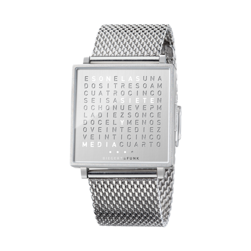 QLOCKTWO W35 "FINE STEEL MILANAISE MESH BRACELET" - Time to Shine