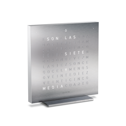 QLOCKTWO TOUCH "SILVER BODY STAINLESS STEEL" - Time to Shine
